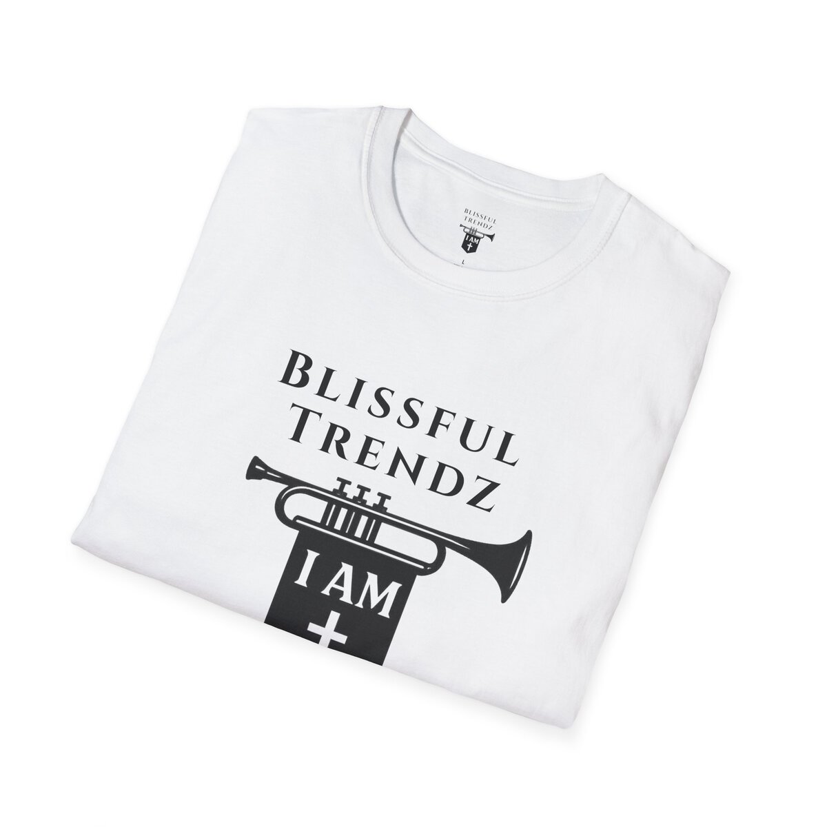 Blissful Trendz - I AM - Banners For The Battle - Raised For The Nations - BLK - Unisex Softstyle T-Shirt - Image 6