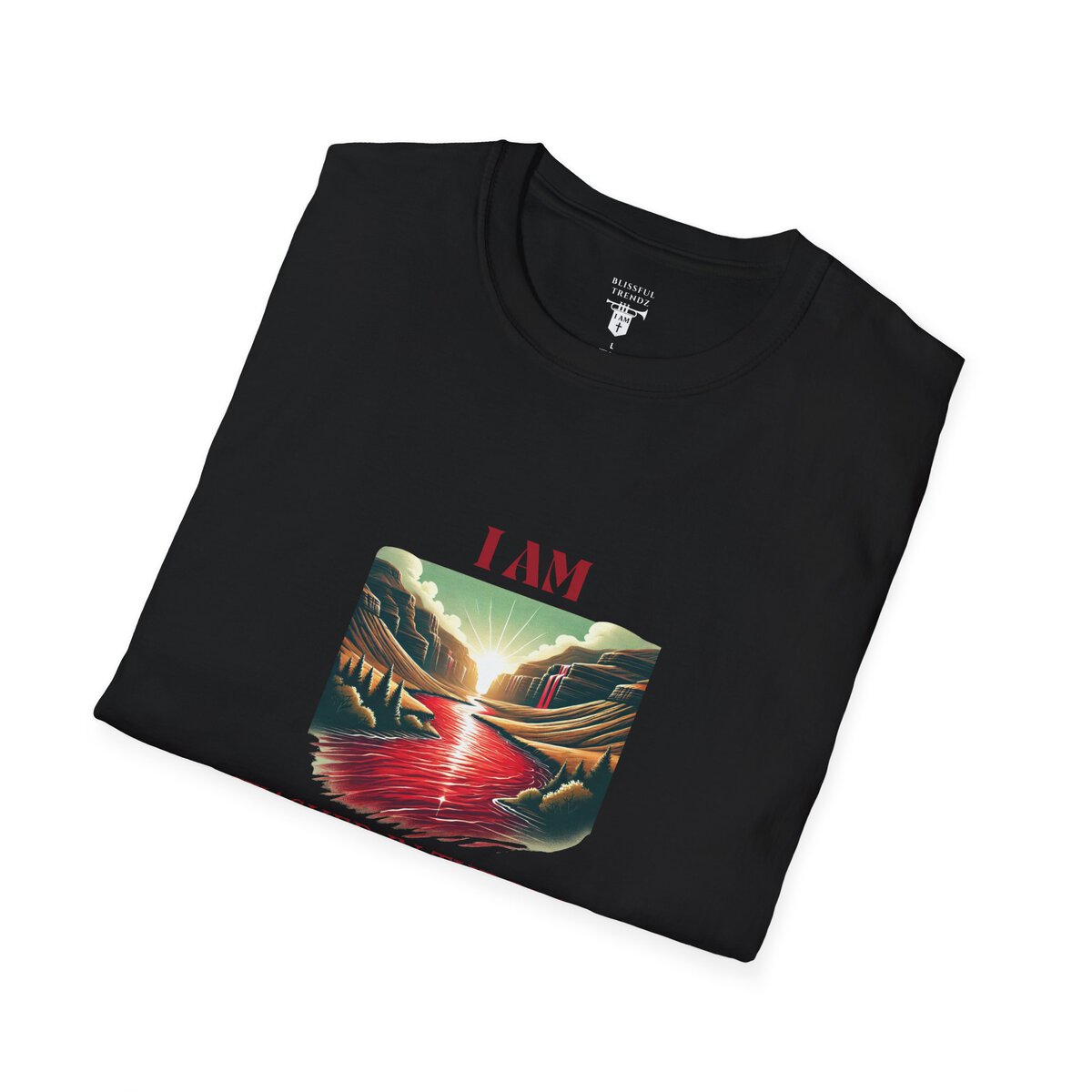 I AM Washed In The Blood - 1 JOHN 1:7 - River-Red - Unisex Softstyle T-Shirt - Image 6