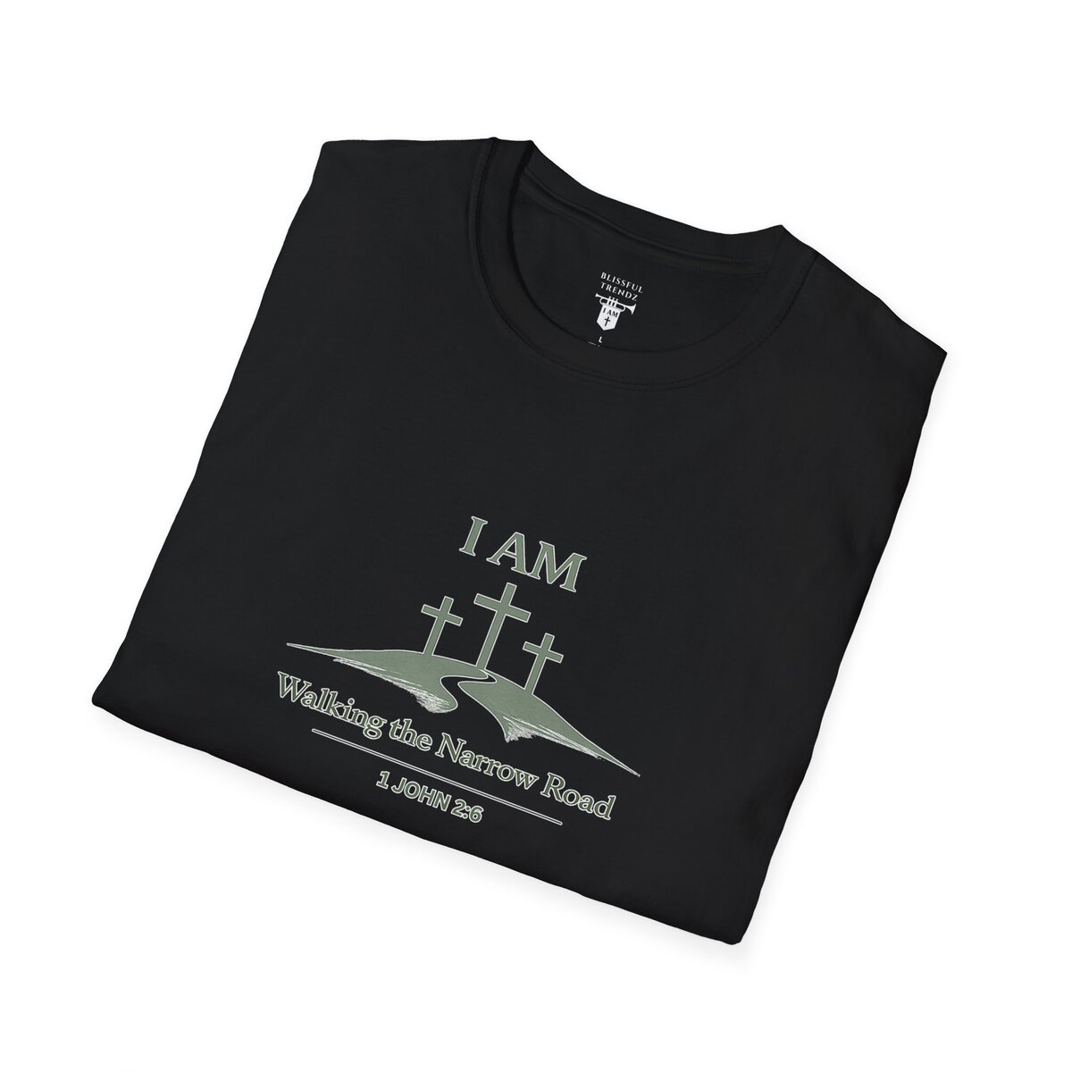 I AM Walking the Narrow Road - 1 JOHN 2:6 - Cross - SGE - Unisex Softstyle T-Shirt - Image 39