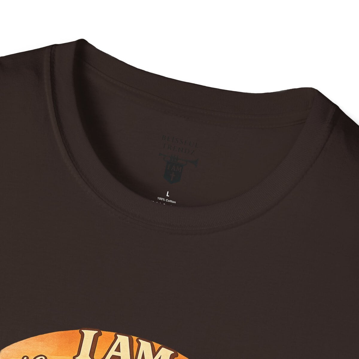 I AM Living A Christlike Life. I AM Walking Out What Was Written. A Journey From Conformity to Christ. - PSALM 40:7-8 - Scroll - Retro Sunset Grad - Unisex Softstyle T-Shirt - Image 17
