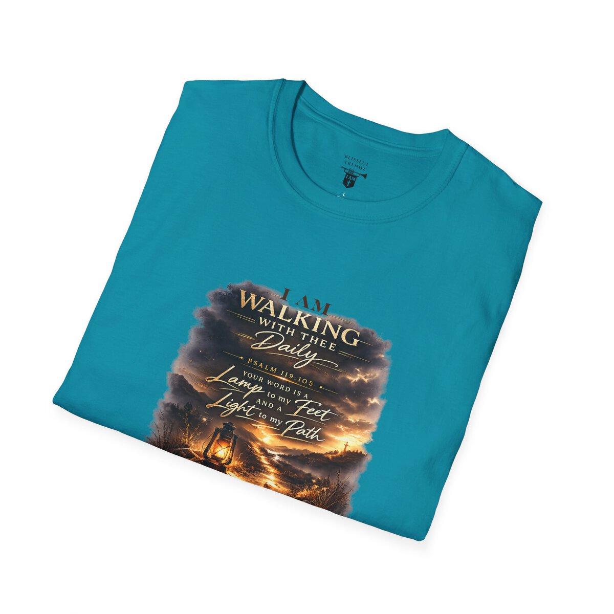 I AM WALKING WITH THEE DAILY - PSALM 119:105 - SCRIPTURE - Unisex Softstyle T-Shirt - Image 27