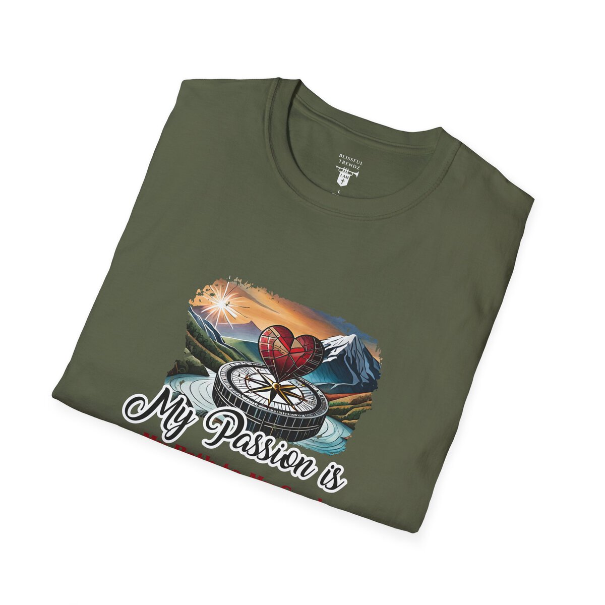 My Passion is My Path to My Soul - Compass with Heart - Unisex Softstyle T-Shirt - Image 18