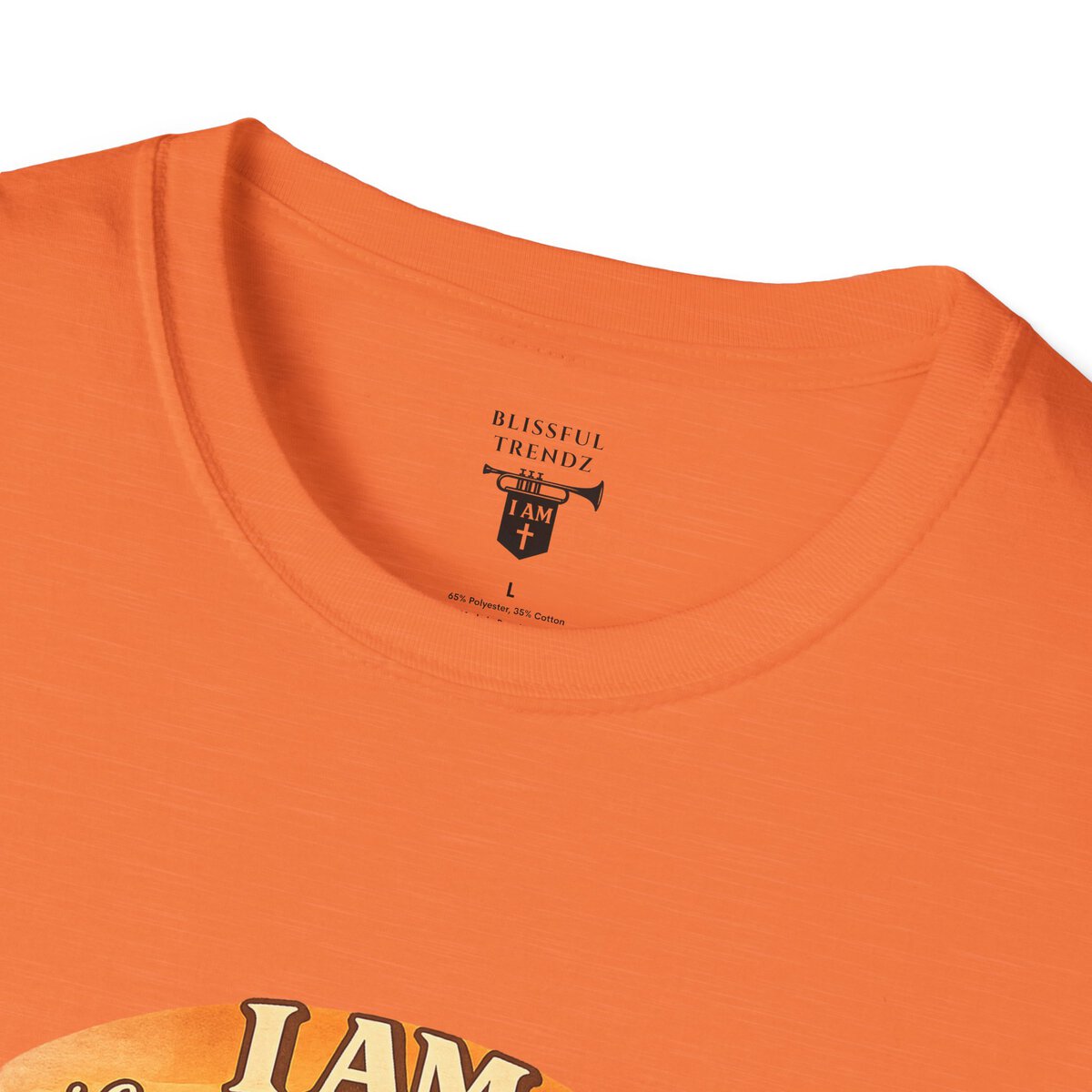 I AM Living A Christlike Life. I AM Walking Out What Was Written. A Journey From Conformity to Christ. - PSALM 40:7-8 - Scroll - Retro Sunset Grad - Unisex Softstyle T-Shirt - Image 5