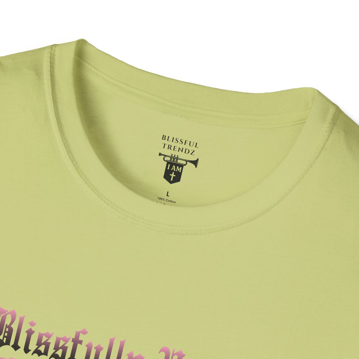 Blissfully Unique - I AM 100% by Design! - Typography - LT PNK - Unisex Softstyle T-Shirt - Image 17