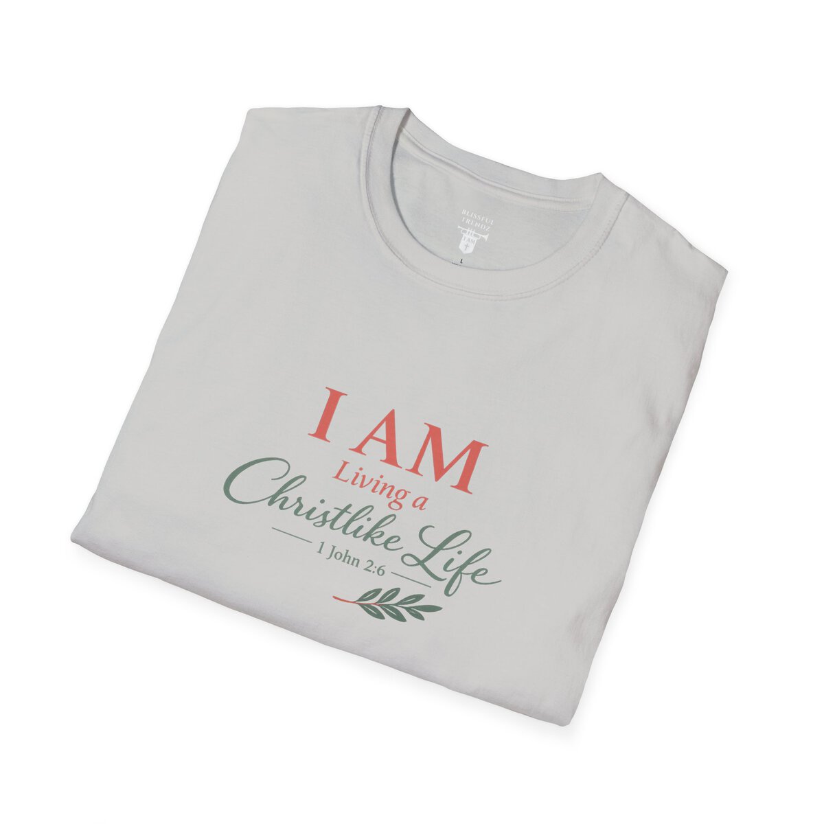 I AM Living a Christlike Life - 1 John 2:6 - Olive Branch - Unisex Softstyle T-Shirt - Image 12