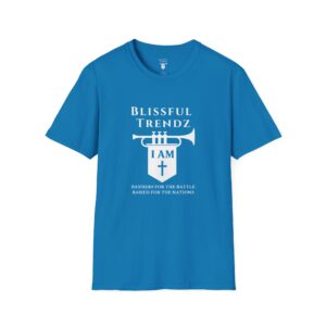 Blissful Trendz - I AM - Banners For The Battle - Raised For The Nations - WHT - Unisex Softstyle T-Shirt