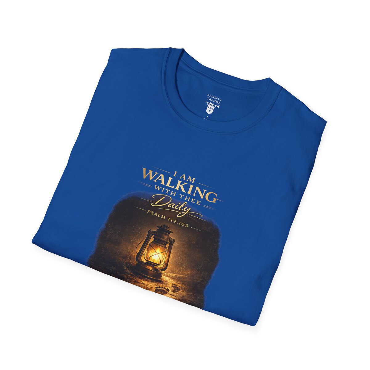 I AM WALKING WITH THEE DAILY - PSALM 119:105 - LANTERN - Unisex Softstyle T-Shirt - Image 27