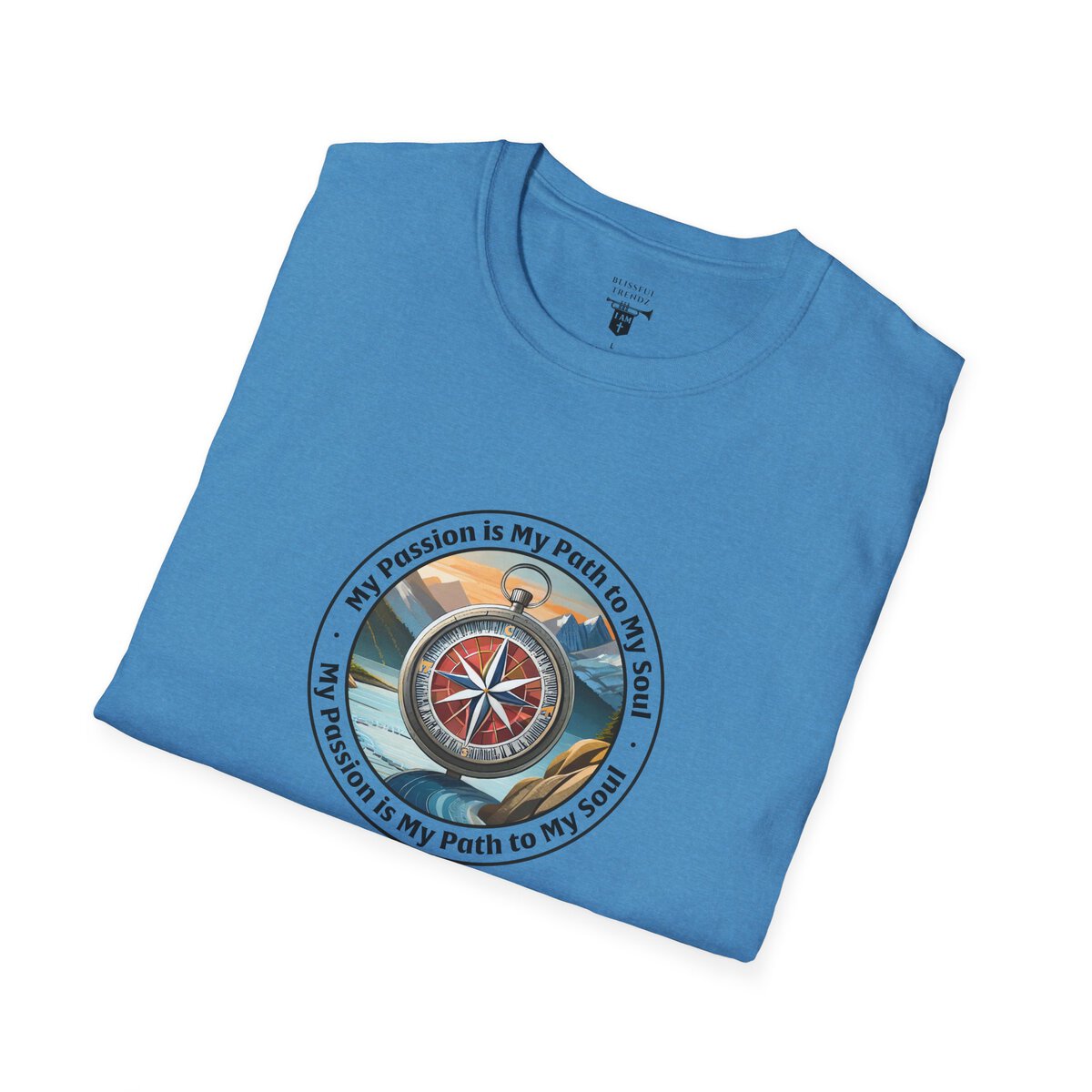 My Passion is My Path to My Soul - Compass - Circle - Unisex Softstyle T-Shirt Compass - Image 3