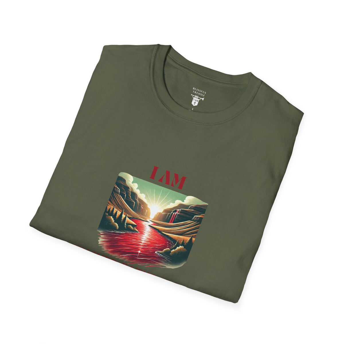 I AM Washed In The Blood - 1 JOHN 1:7 - River-Red - Unisex Softstyle T-Shirt - Image 18