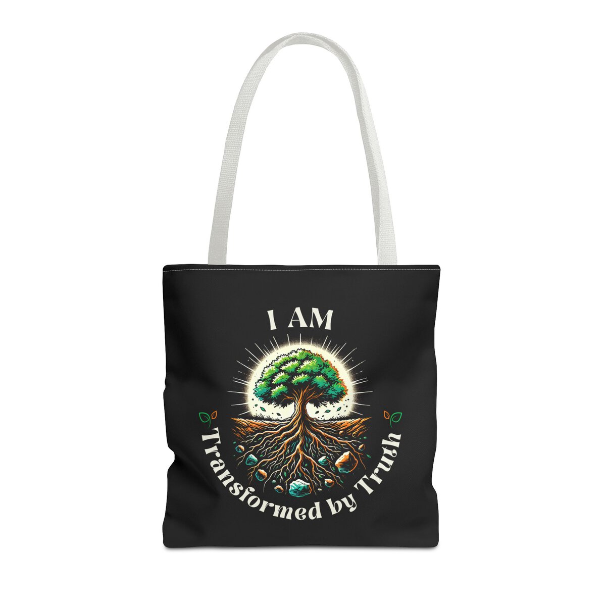 I AM Transformed By Truth - Tree - BLK - Tote Bag (AOP) - Image 3