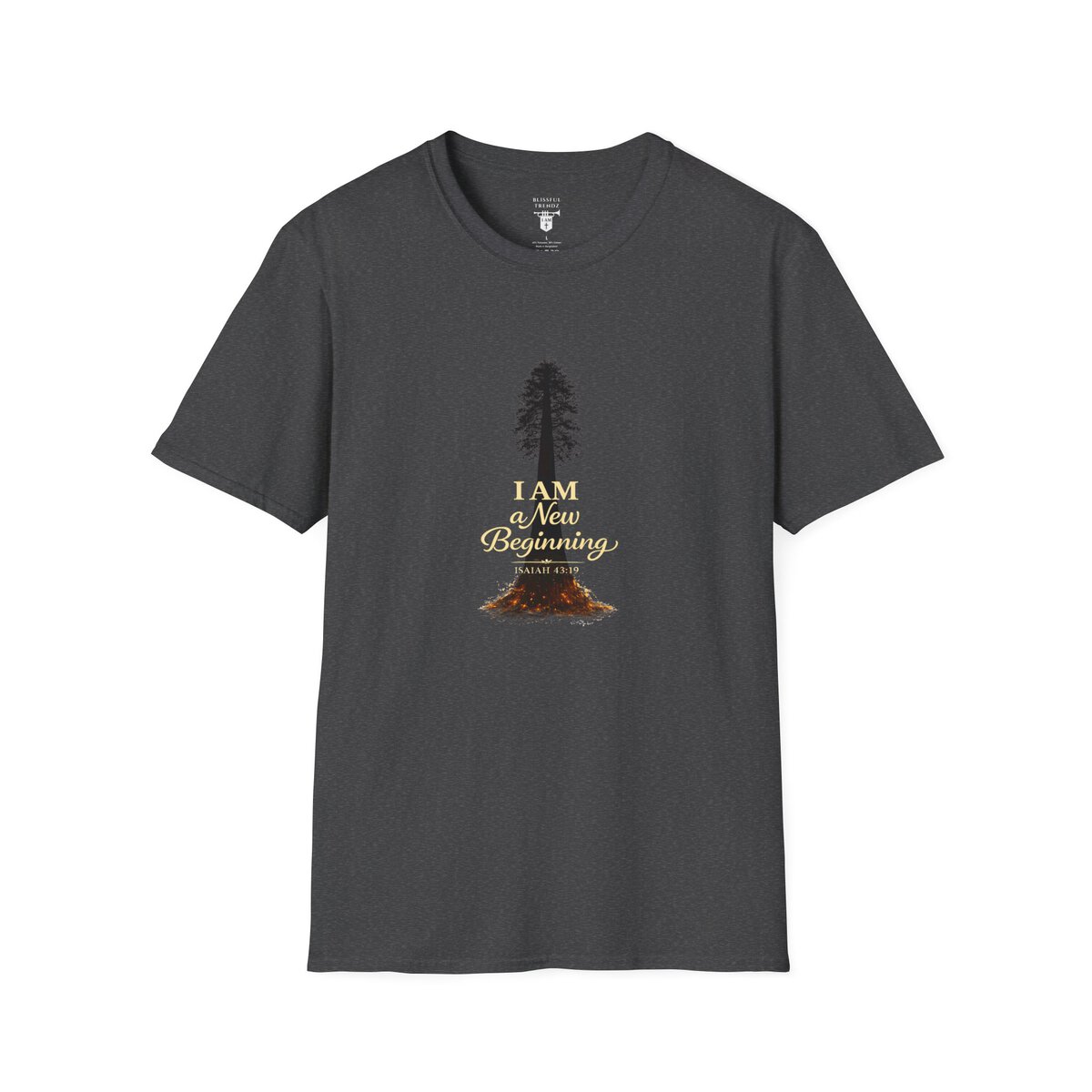 I Am a New Beginning - ISAIAH 43:19 - Sequoia Tree - Unisex Softstyle T-Shirt - Image 16