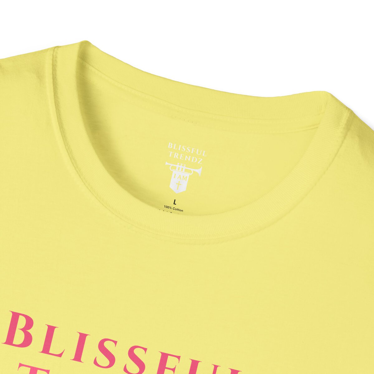 Blissful Trendz - I AM - Banners For The Battle - Raised For The Nations - PNK - Unisex Softstyle T-Shirt - Image 5