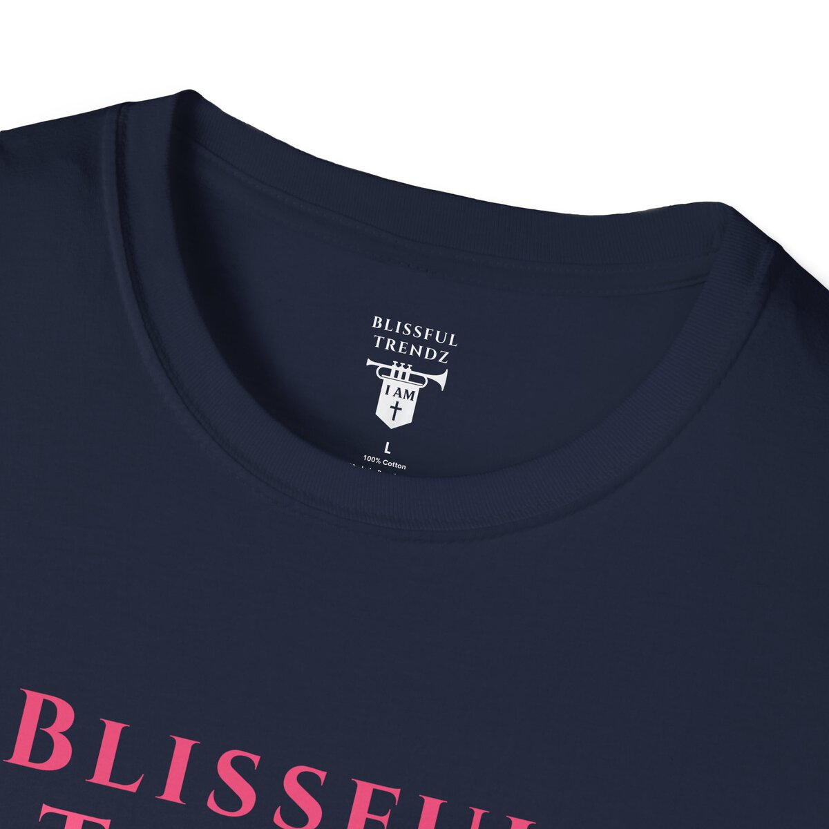 Blissful Trendz - I AM - Banners For The Battle - Raised For The Nations - PNK - Unisex Softstyle T-Shirt - Image 32