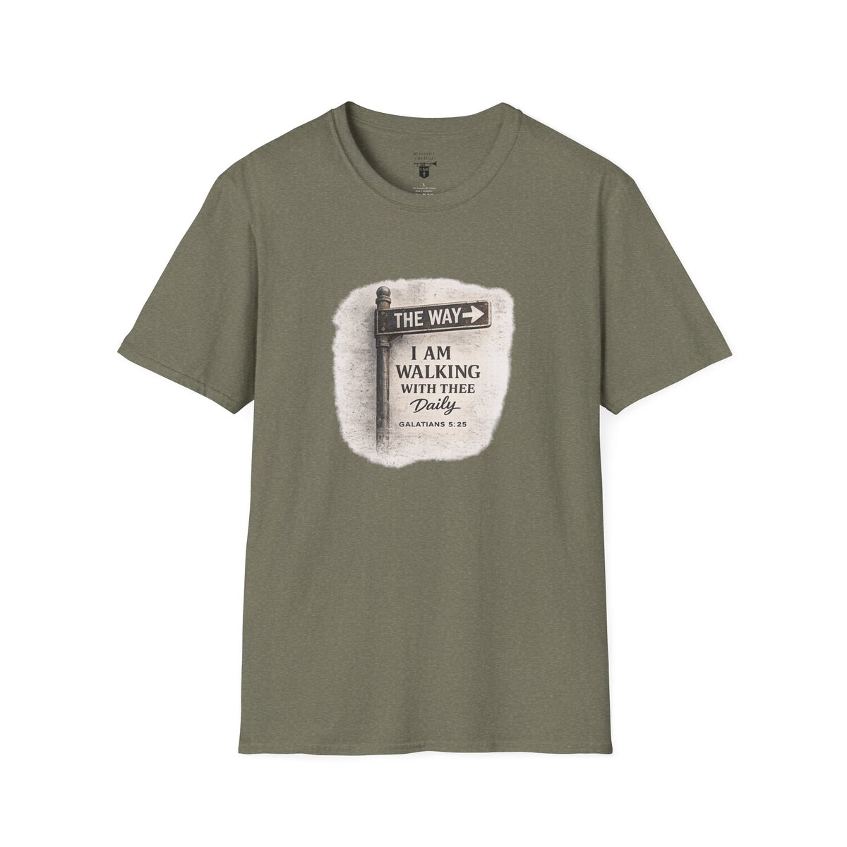THE WAY - I AM WALKING WITH THEE DAILY - GALATIANS 5:25 - MNCHRM - Unisex Softstyle T-Shirt - Image 16