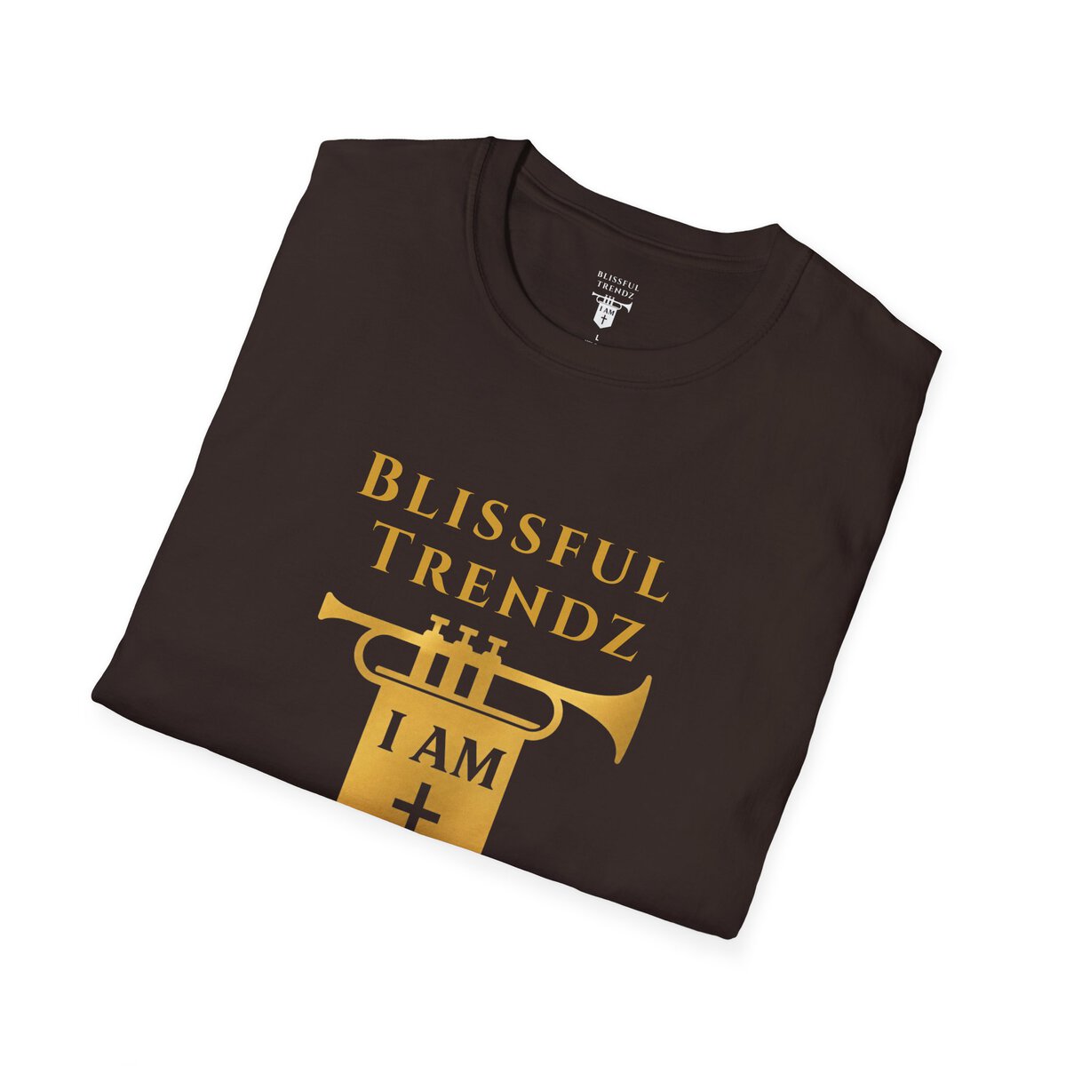 Blissful Trendz - I AM - Banners For The Battle - Raised For The Nations - GLD - Unisex Softstyle T-Shirt - Image 9