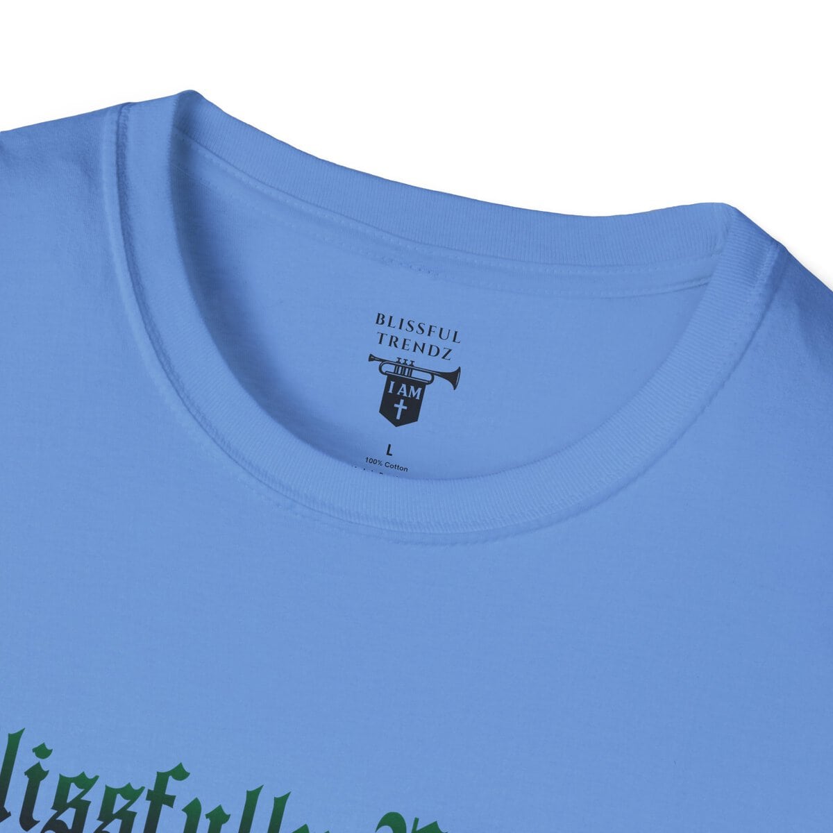 Blissfully Unique - I AM 100% By Design - Typography - GRN - Unisex Softstyle T-Shirt - Image 32