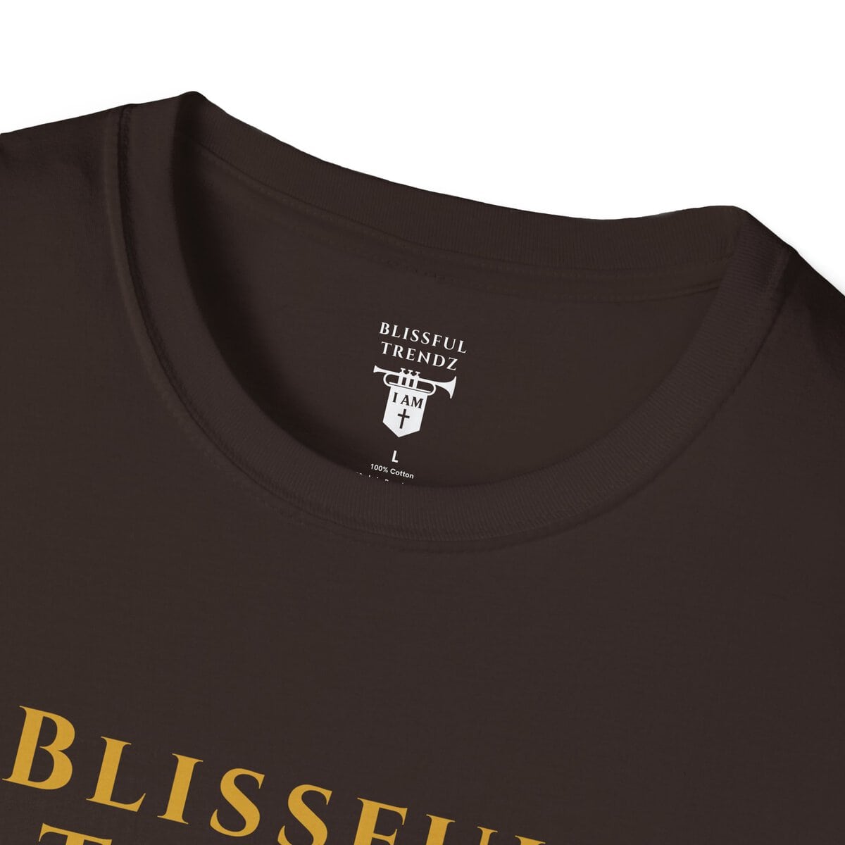 Blissful Trendz - I AM - Banners For The Battle - Raised For The Nations - GLD - Unisex Softstyle T-Shirt - Image 8