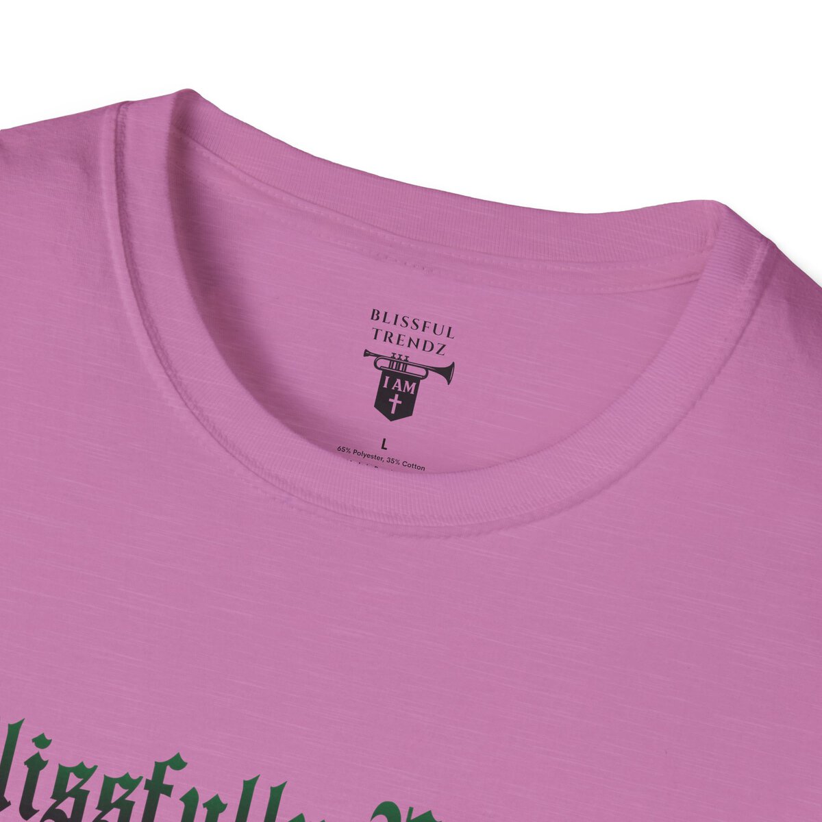 Blissfully Unique - I AM 100% By Design - Typography - GRN - Unisex Softstyle T-Shirt - Image 41