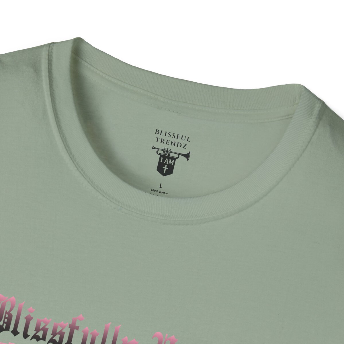 Blissfully Unique - I AM 100% by Design! - Typography - LT PNK - Unisex Softstyle T-Shirt - Image 26
