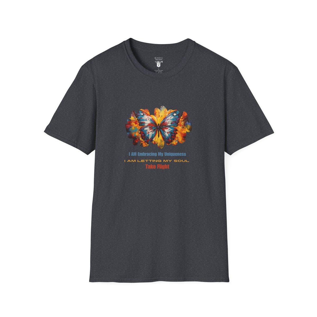 I AM Embracing My Uniqueness - I AM Letting My Soul Take Flight - Butterfly - Unisex Softstyle T-Shirt - Image 34