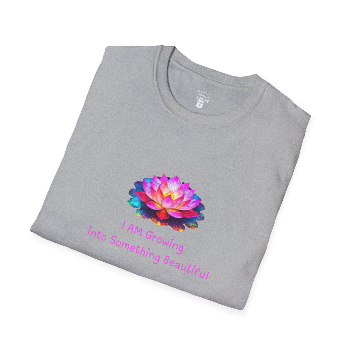 I AM Growing Into Something Beautiful - Lotus - Unisex Softstyle T-Shirt - Image 15