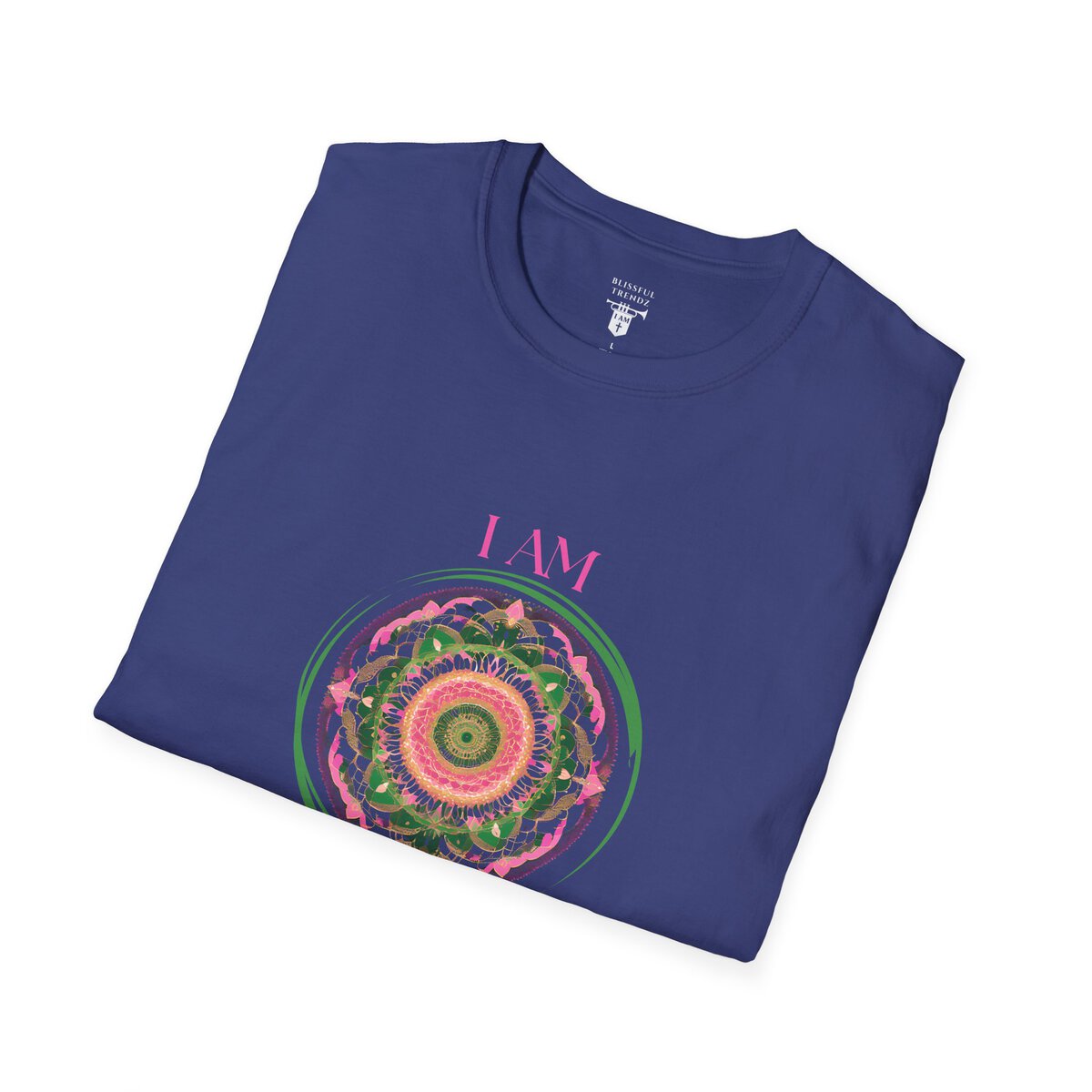 I AM 100% by Design - PNK/GRN MNDLA - Unisex Softstyle T-Shirt - Image 27