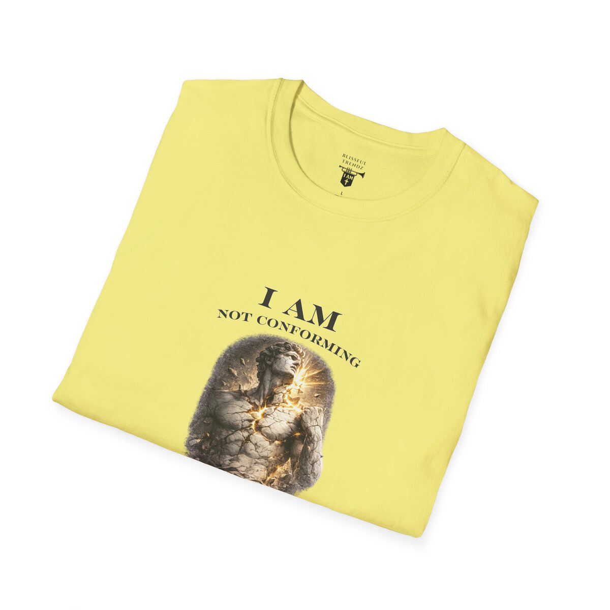I AM NOT CONFORMING - ROMANS 12:2 - STATUE - Unisex Softstyle T-Shirt - Image 15