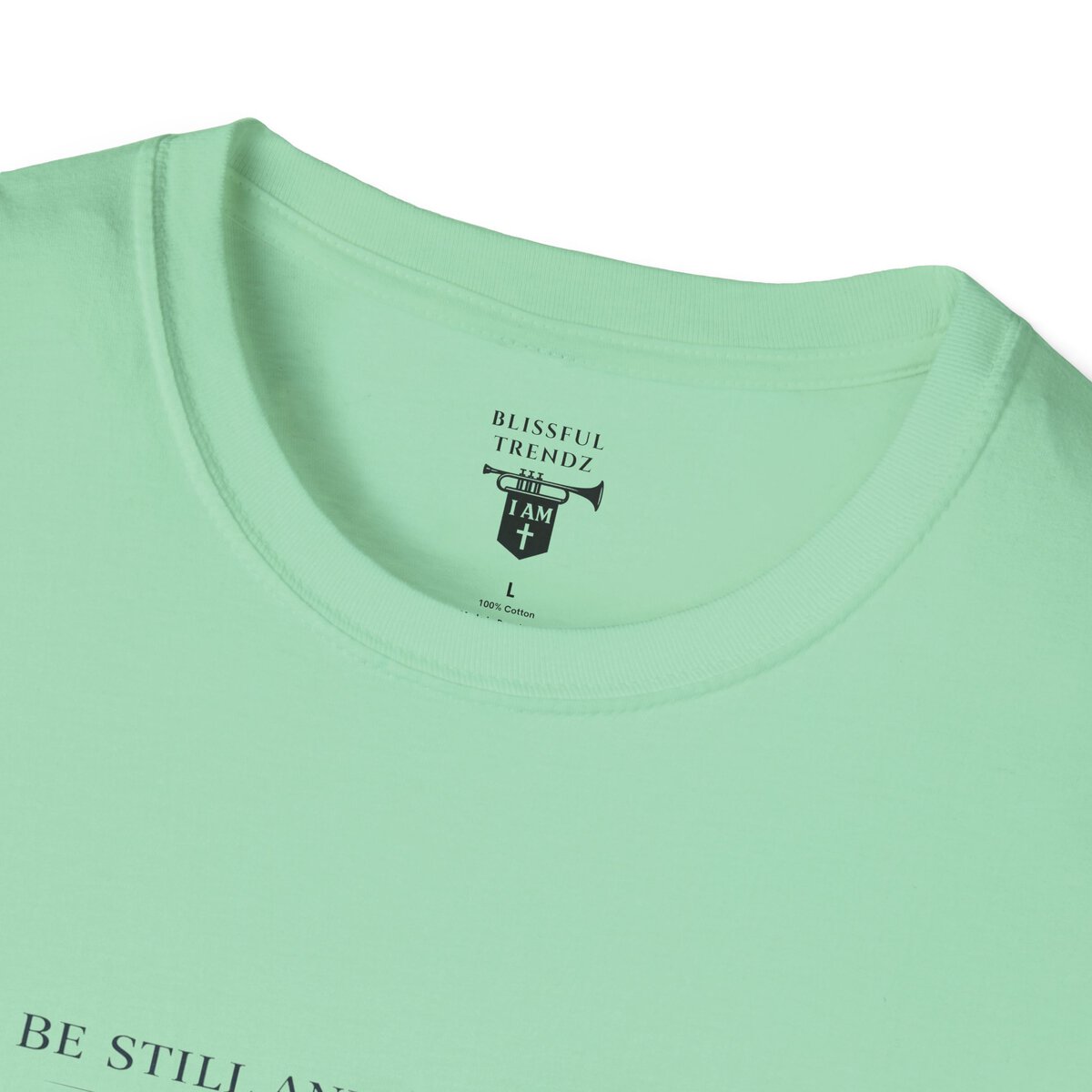 Be Still And Know That I AM God - PSALM 46:10 - Mountains - BLK - Unisex Softstyle T-Shirt - Image 23