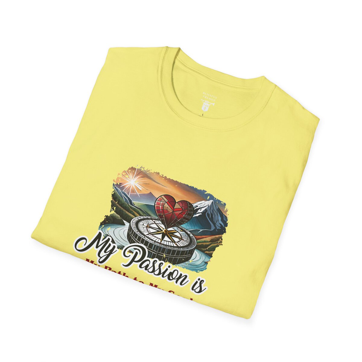 My Passion is My Path to My Soul - Compass with Heart - Unisex Softstyle T-Shirt - Image 12
