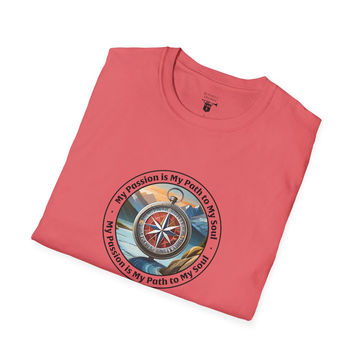My Passion is My Path to My Soul - Compass - Circle - Unisex Softstyle T-Shirt Compass - Image 12