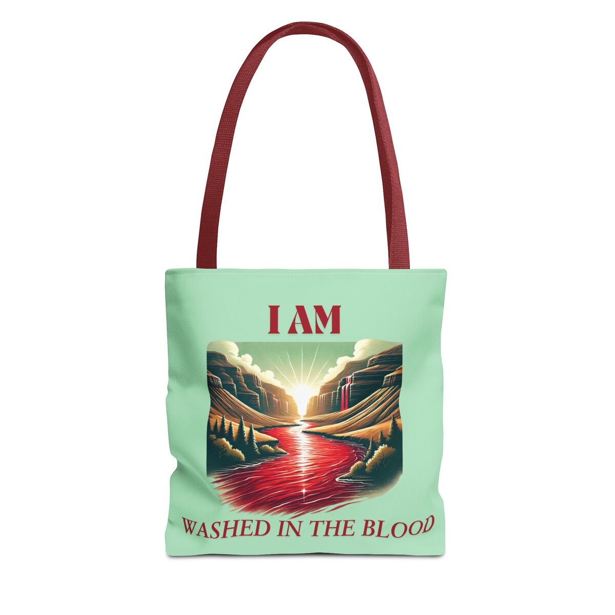I AM Washed In The Blood - River - MNT - Tote Bag (AOP)