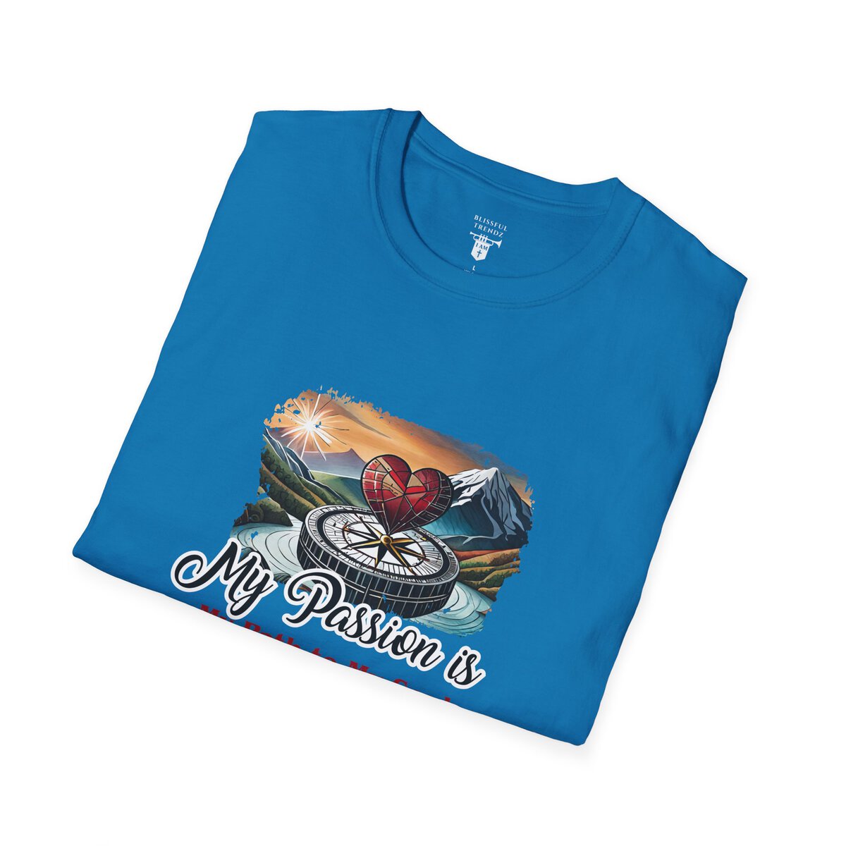 My Passion is My Path to My Soul - Compass with Heart - Unisex Softstyle T-Shirt - Image 33