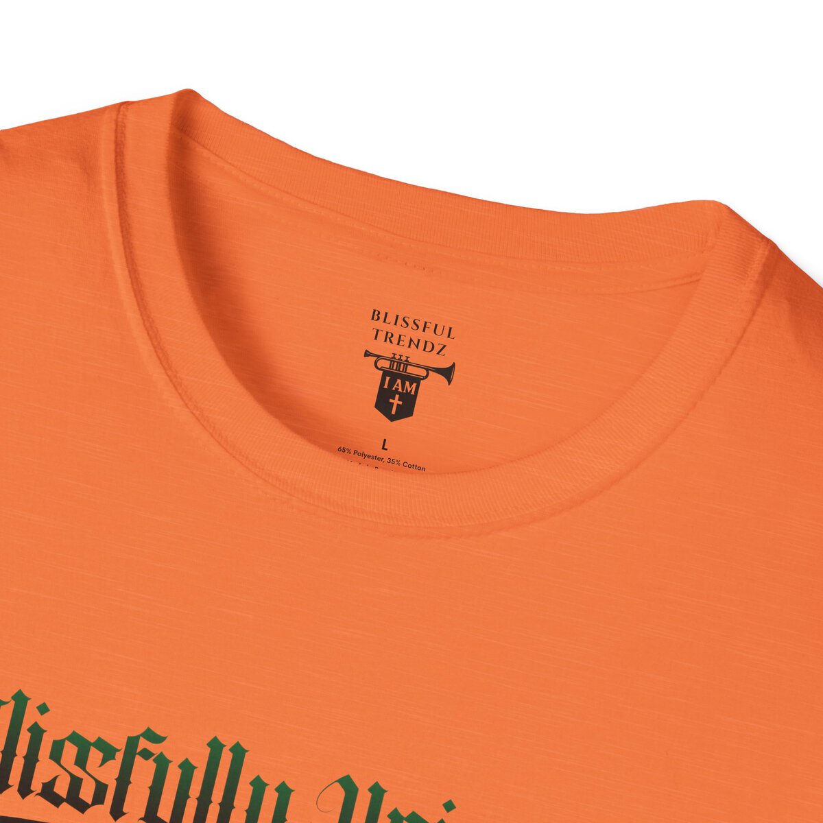Blissfully Unique - I AM 100% By Design! - Typography - GRN/BLCK - Unisex Softstyle T-Shirt - Image 44