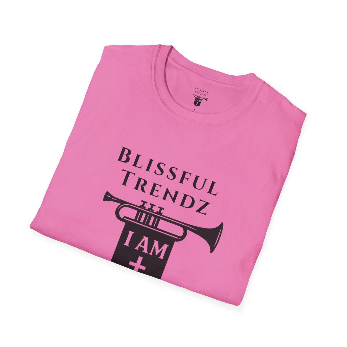 Blissful Trendz - I AM - Banners For The Battle - Raised For The Nations - BLK - Unisex Softstyle T-Shirt - Image 39