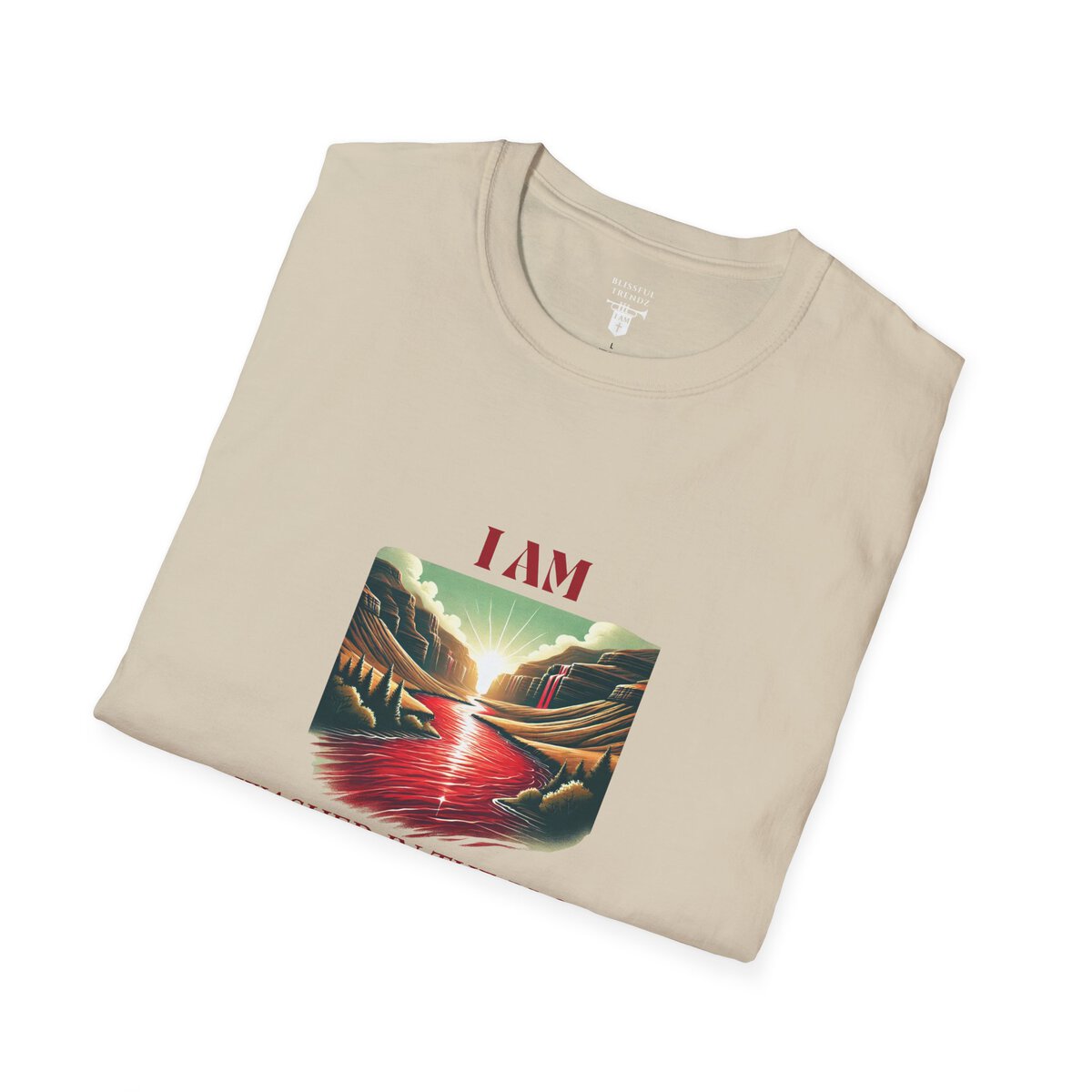 I AM Washed In The Blood - 1 JOHN 1:7 - River-Red - Unisex Softstyle T-Shirt - Image 9