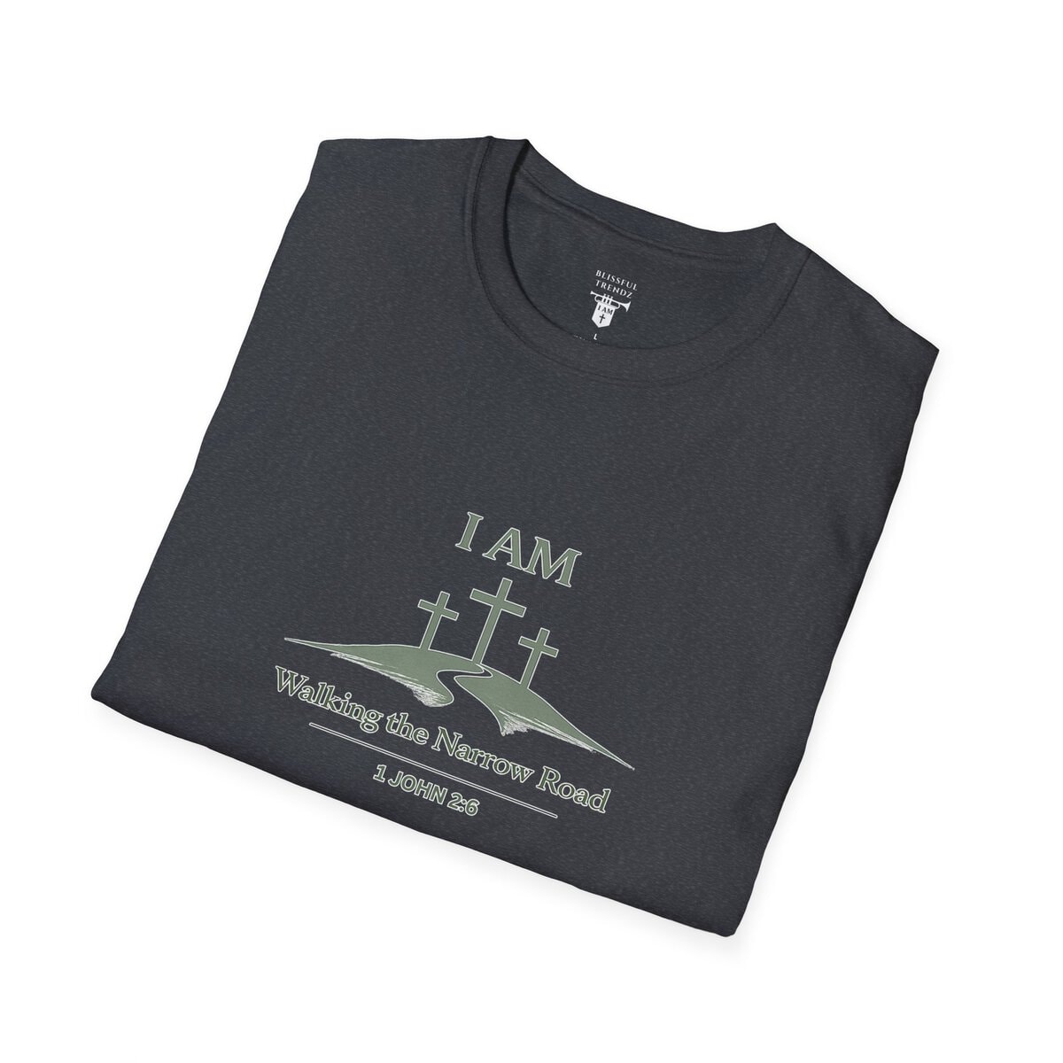 I AM Walking the Narrow Road - 1 JOHN 2:6 - Cross - SGE - Unisex Softstyle T-Shirt - Image 27