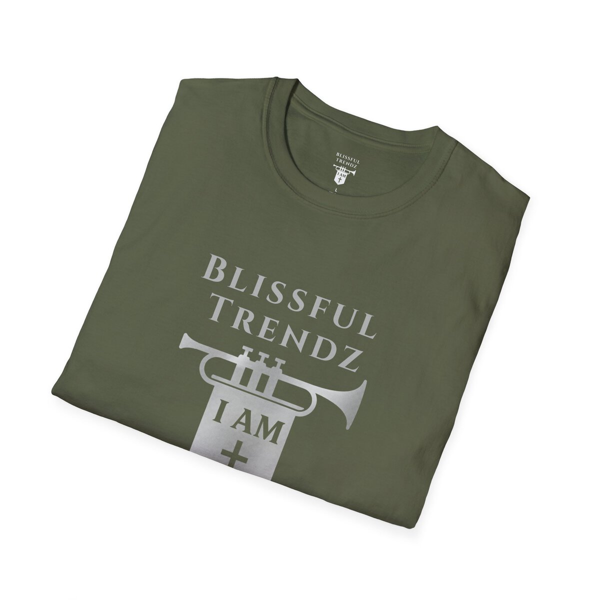 Blissful Trendz - I AM - Banners For The Battle - Raised For The Nations - GRY - Unisex Softstyle T-Shirt - Image 6