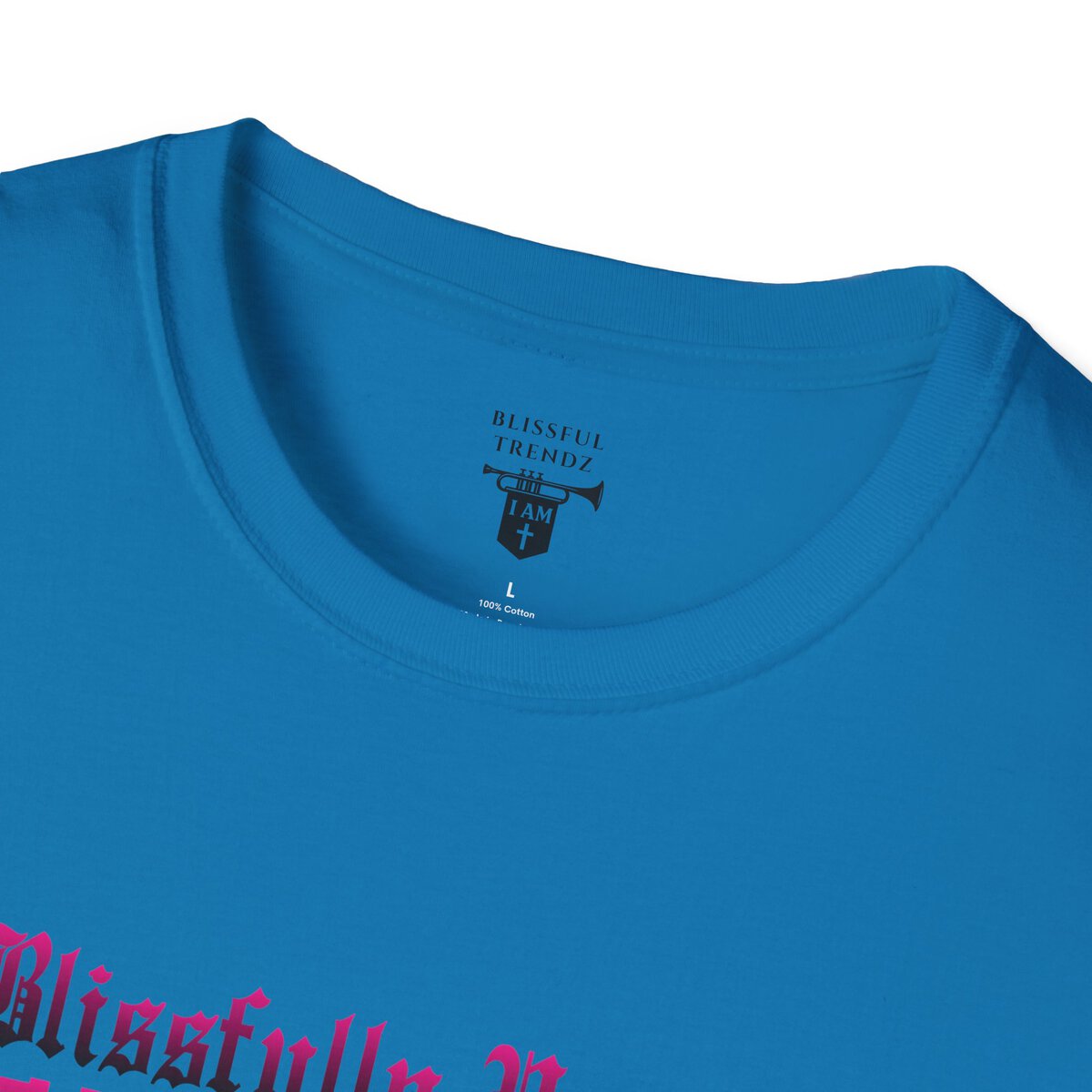 Blissfully Unique - I AM 100% by Design - Typography - DRK PNK - Unisex Softstyle T-Shirt - Image 41