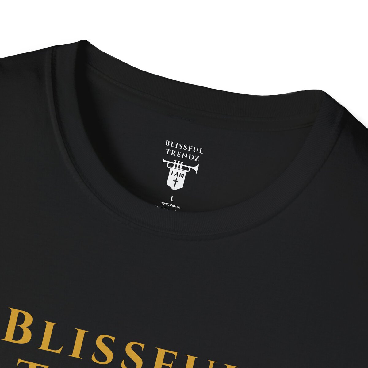Blissful Trendz - I AM - Banners For The Battle - Raised For The Nations - GLD - Unisex Softstyle T-Shirt - Image 5
