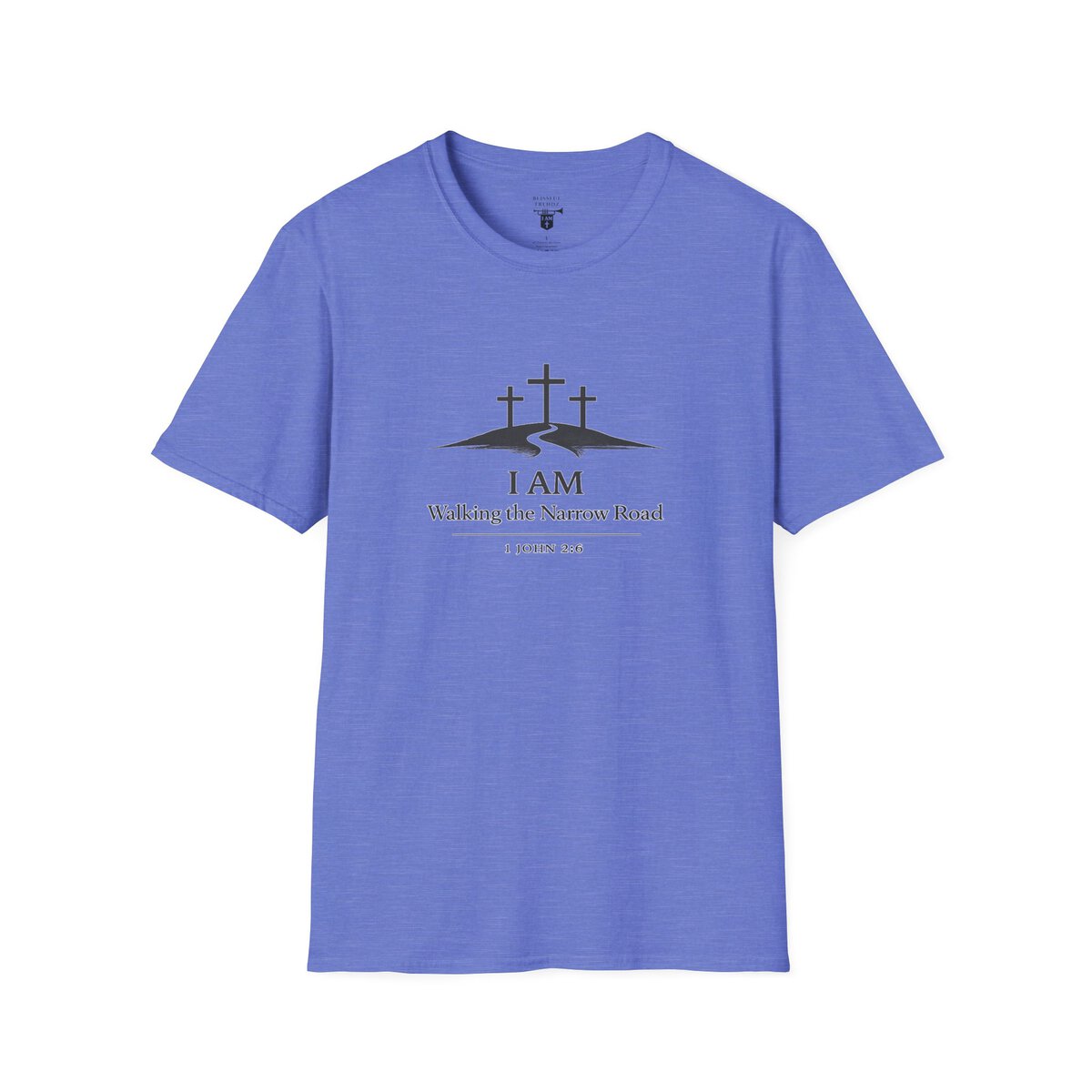I AM Walking the Narrow Road - 1 JOHN 2:6 - Cross - BLK - Unisex Softstyle T-Shirt - Image 34