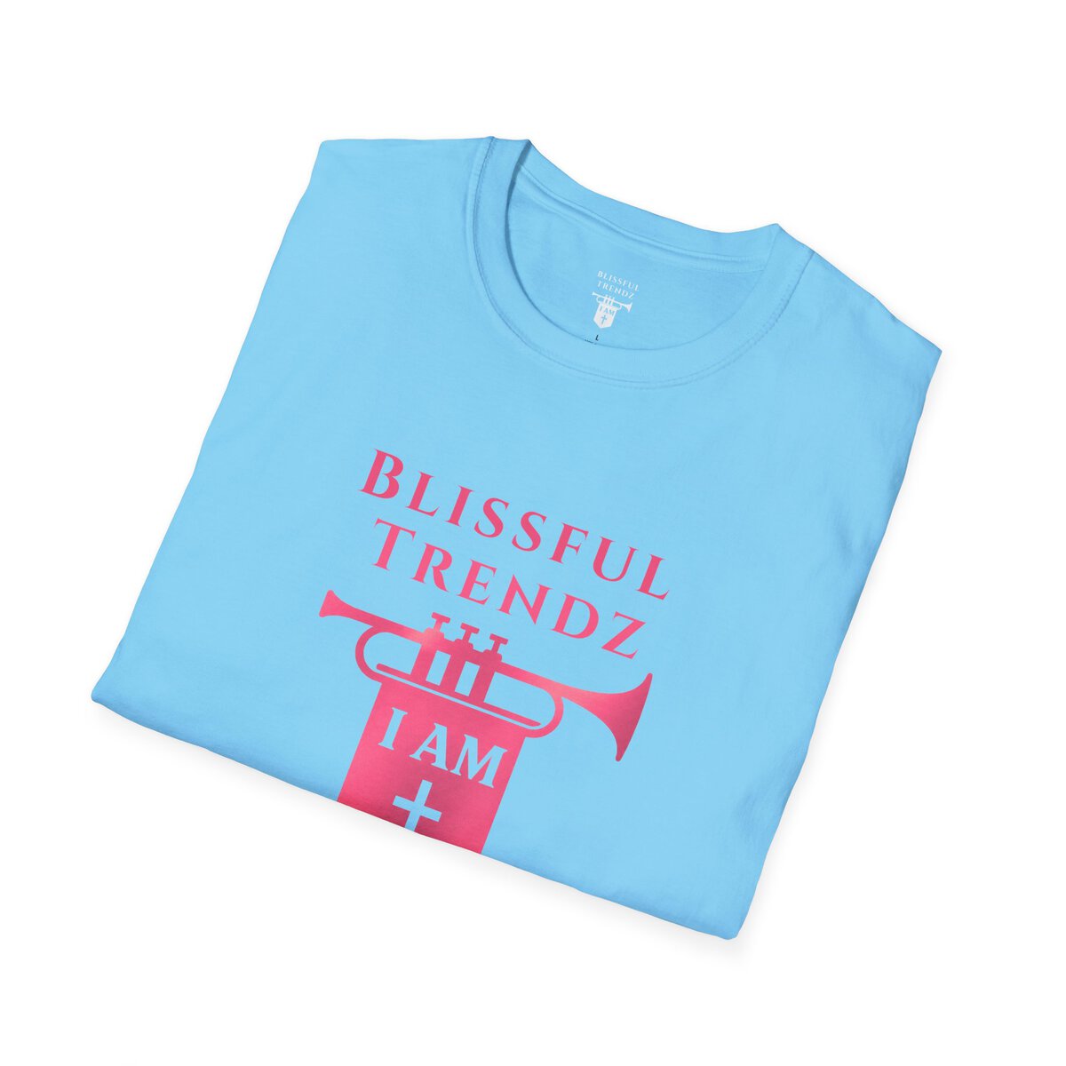 Blissful Trendz - I AM - Banners For The Battle - Raised For The Nations - PNK - Unisex Softstyle T-Shirt - Image 9