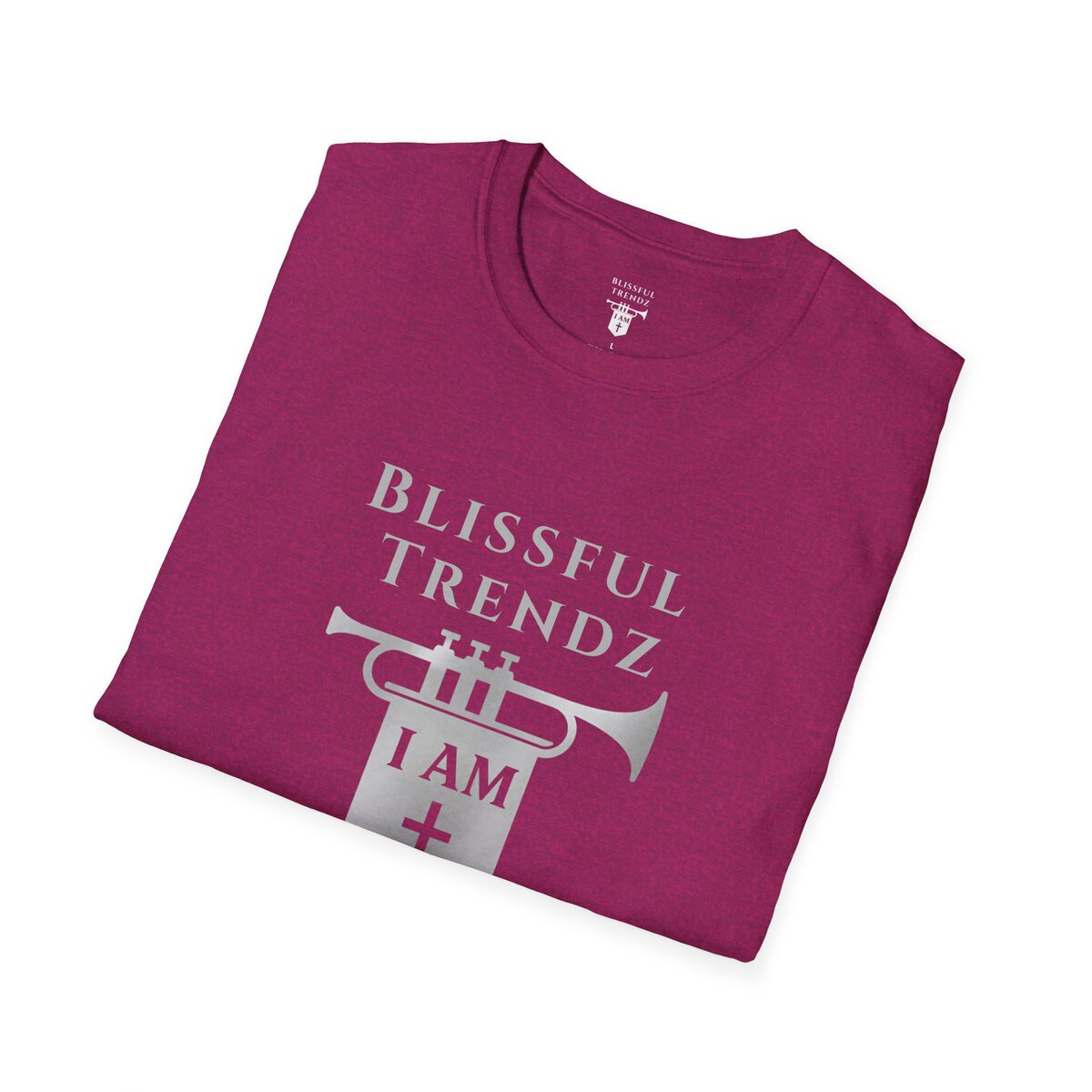 Blissful Trendz - I AM - Banners For The Battle - Raised For The Nations - GRY - Unisex Softstyle T-Shirt - Image 9