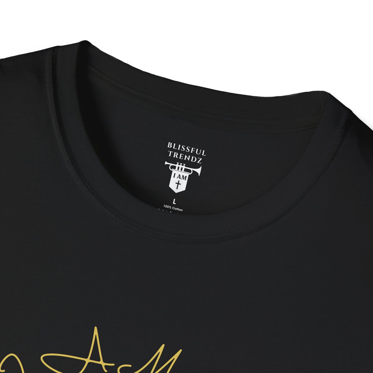 I AM 100% by Design - GRN/GLD - MNDLA - Unisex Softstyle T-Shirt - Image 5