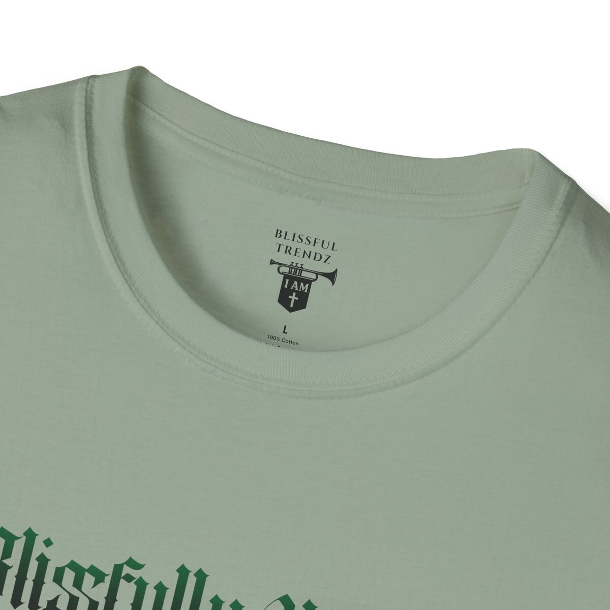 Blissfully Unique - I AM 100% By Design! - Typography - GRN/WHT - Unisex Softstyle T-Shirt - Image 23