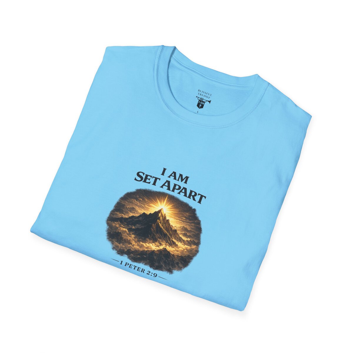 I AM Set Apart - 1 Peter 2:9 - Mountains - Unisex Softstyle T-Shirt - Image 3