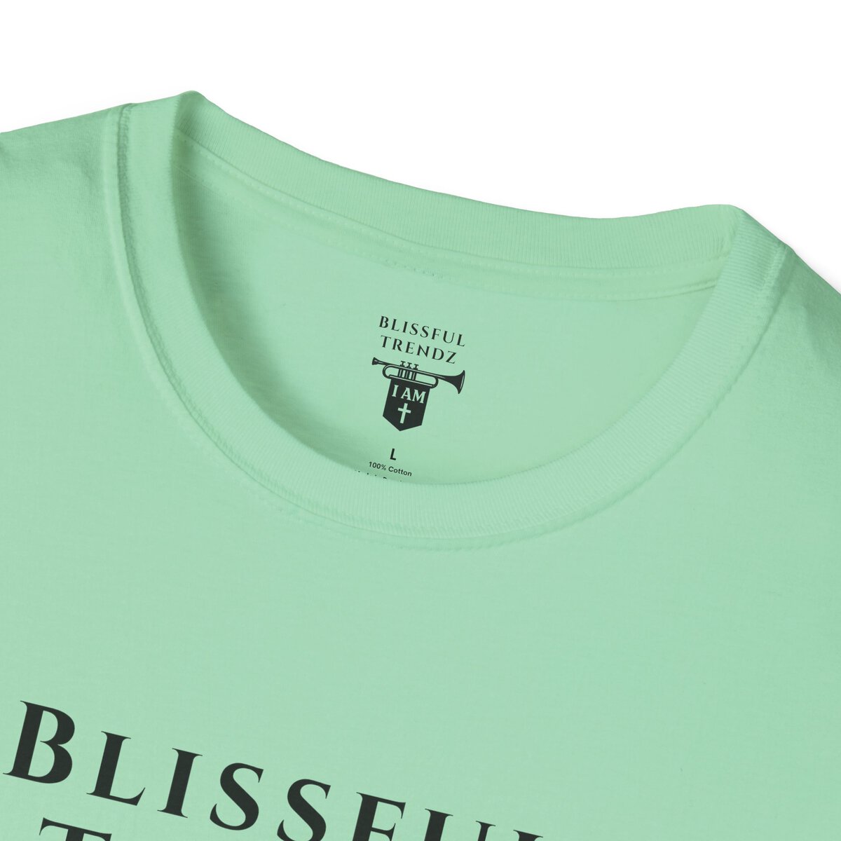 Blissful Trendz - I AM - Banners For The Battle - Raised For The Nations - BLK - Unisex Softstyle T-Shirt - Image 26
