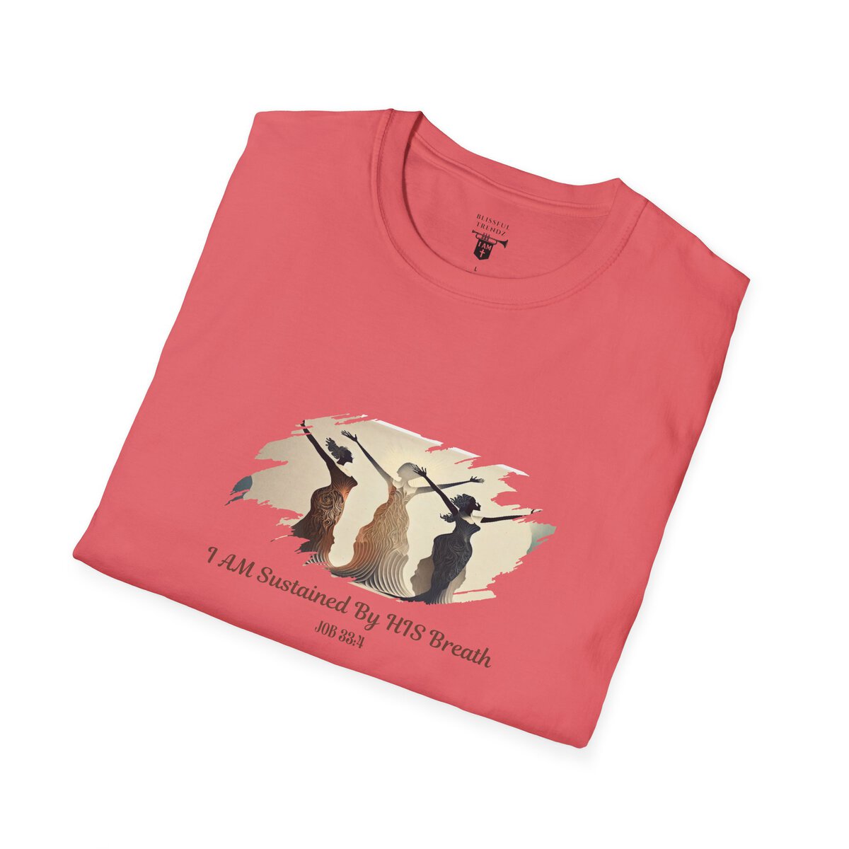 I AM Sustained By HIS Breath - JOB 33:4 - Unisex Softstyle T-Shirt - Image 9
