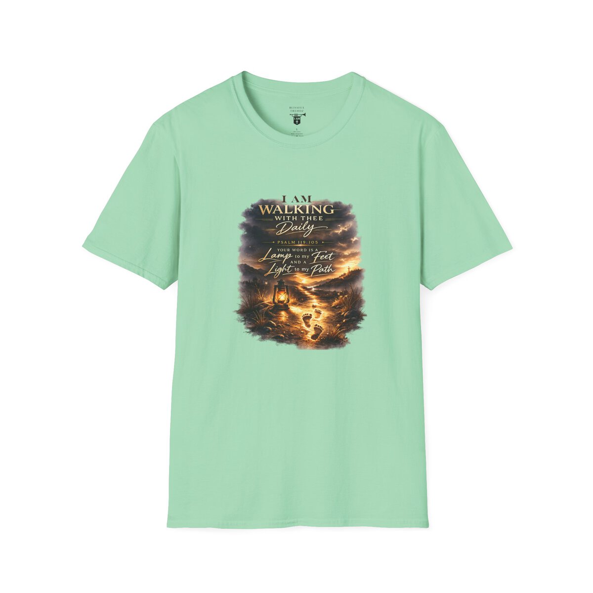 I AM WALKING WITH THEE DAILY - PSALM 119:105 - SCRIPTURE - Unisex Softstyle T-Shirt - Image 19