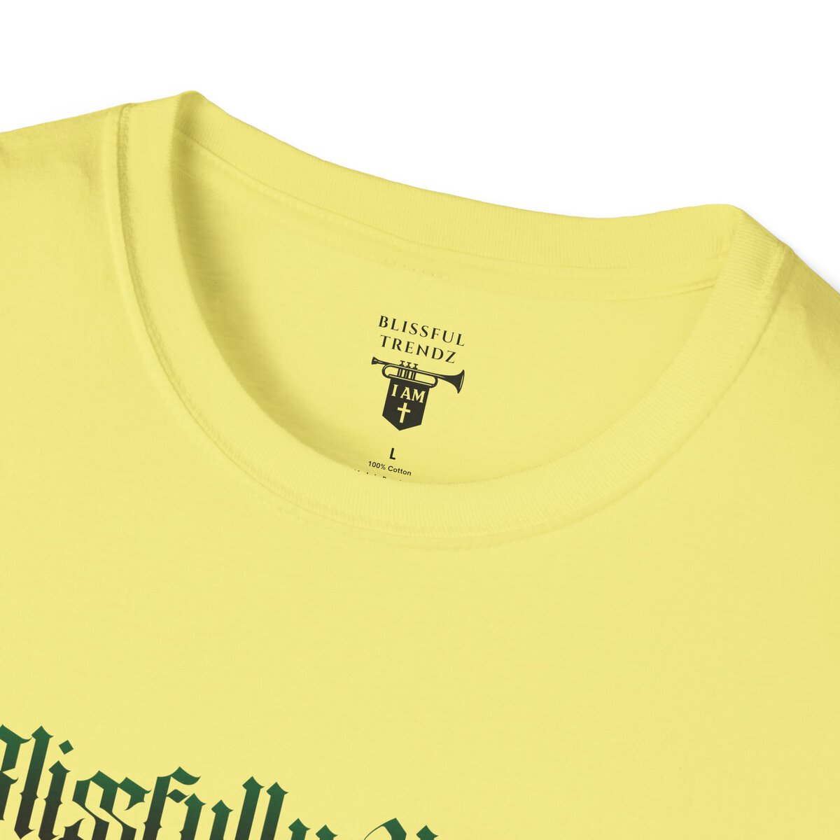 Blissfully Unique - I AM 100% By Design! - Typography - GRN/WHT - Unisex Softstyle T-Shirt - Image 17