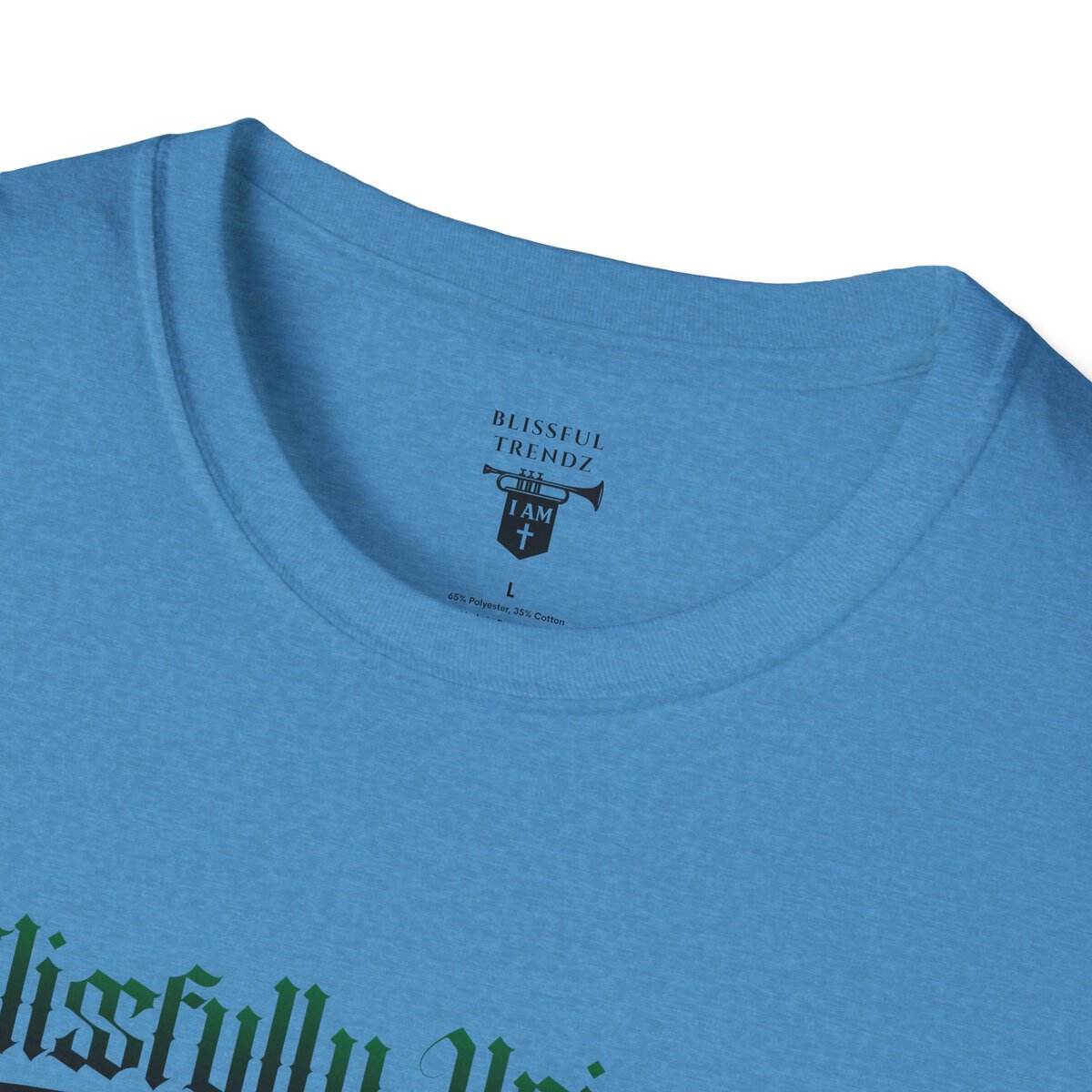Blissfully Unique - I AM 100% By Design! - Typography - GRN/BLCK - Unisex Softstyle T-Shirt - Image 29